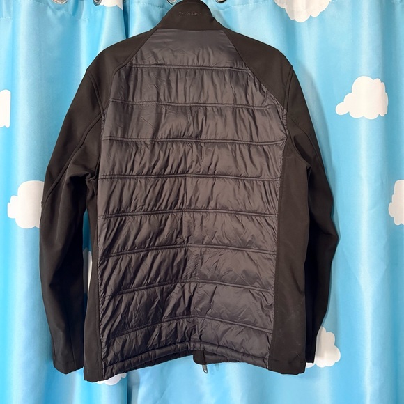 Calvin Klein Mixed Media Soft Shell Jacket Men’s Medium Black Nylon Fleece Lined - Picture 6 of 10